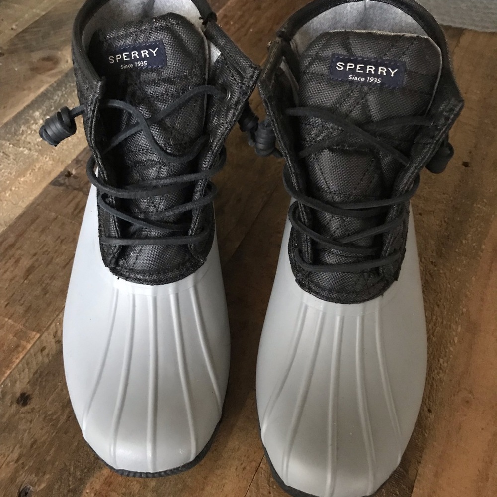 Gray Sperry Rain Boots Size 7 1/2